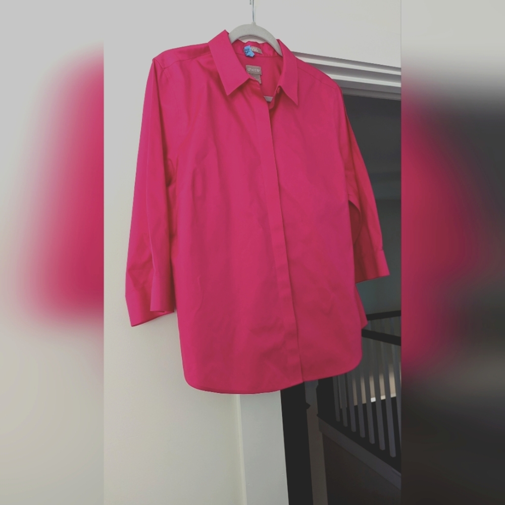 Chicos No-Iron Ladies Blouse Size 4 =Large